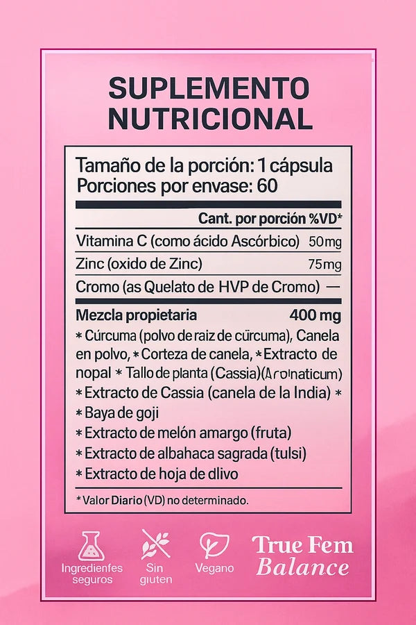 🌸 TrueFem® Balance 60 Cápsulas ORIGINAL - Recupera tu SaludFemenina y EquilibrioHormonal + Envío Gratis