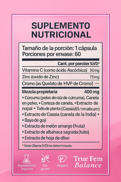 🌸 TrueFem® Balance 60 Cápsulas ORIGINAL - Recupera tu SaludFemenina y EquilibrioHormonal + Envío Gratis